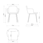 Fauteuil de haute qualité en cuir et métal peint fabriqué en Italie - Molde Viadurini