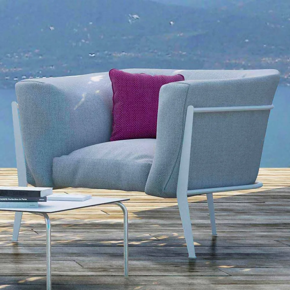 Fauteuil design moderne et fabriqué en Italie pour l'extérieur ou l'intérieur - Carminio1 Viadurini
