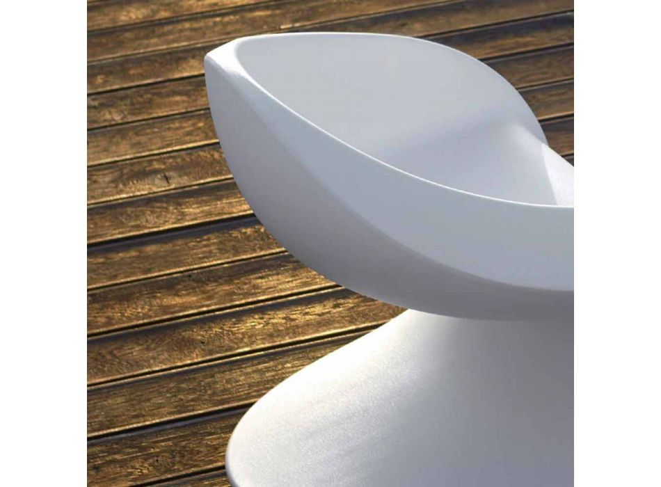 Fauteuil design intérieur ou extérieur en polyéthylène blanc - Petra by Myyour Viadurini