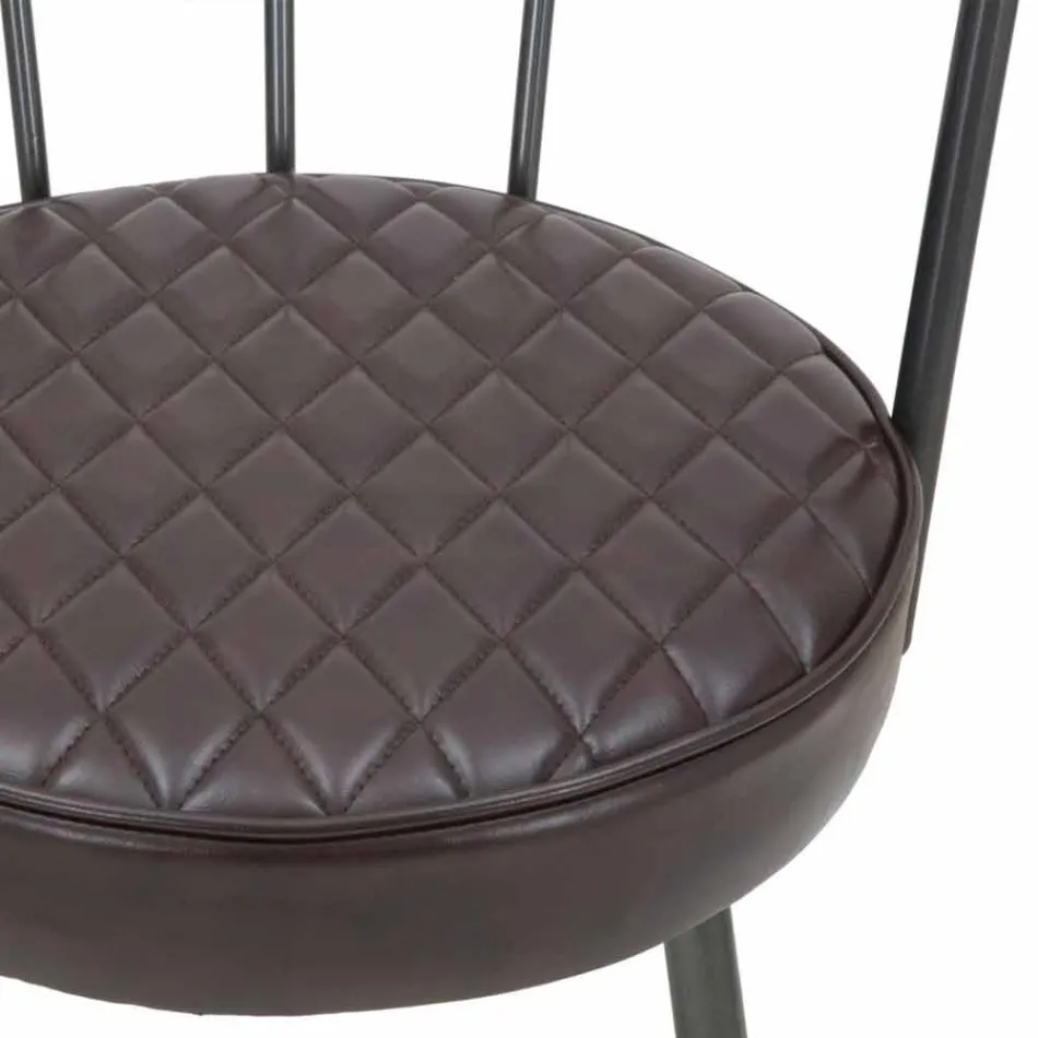 Fauteuil Design Style Industriel en Fer et Eco-cuir - Pinny Viadurini