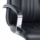Fauteuil de bureau pivotant avec sièges en cuir et piètement en métal - Virone Viadurini