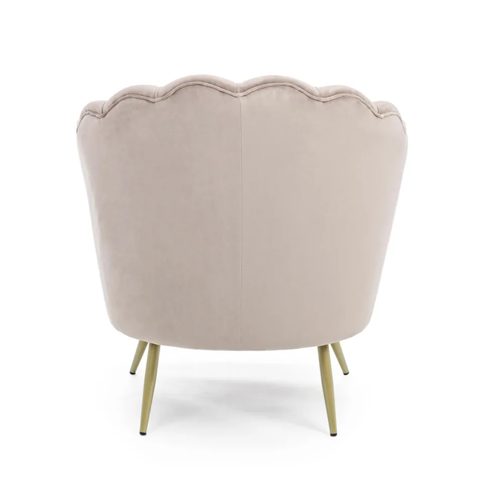 Élégant Fauteuil de Salon Rembourré Effet Velours 3 Finitions - Geppy Viadurini