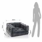 Fauteuil lounge ethnique en tissu patchwork et velours - Fibre Viadurini