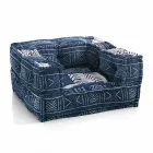 Fauteuil lounge ethnique en tissu patchwork et velours - Fibre Viadurini