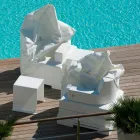 Fauteuil flottant Trona design blanc luxe, made in Italy Viadurini