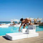 Fauteuil flottant Trona design blanc luxe, made in Italy Viadurini