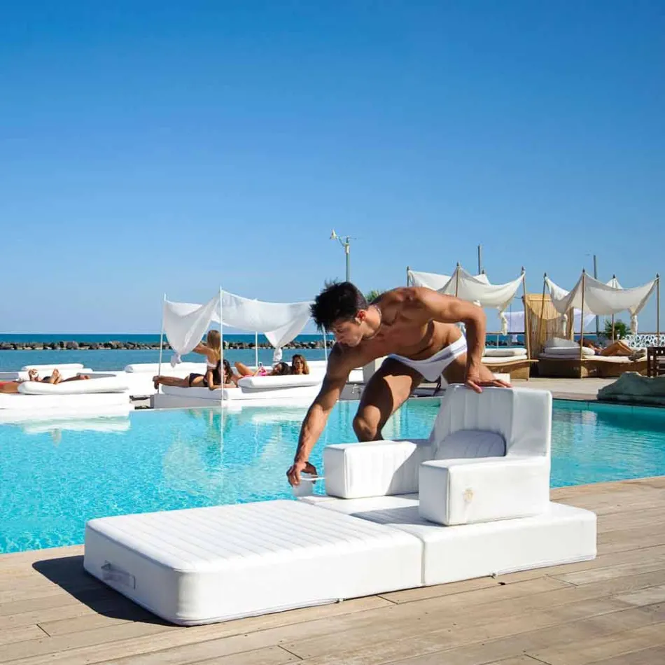 Fauteuil flottant Trona design blanc luxe, made in Italy Viadurini