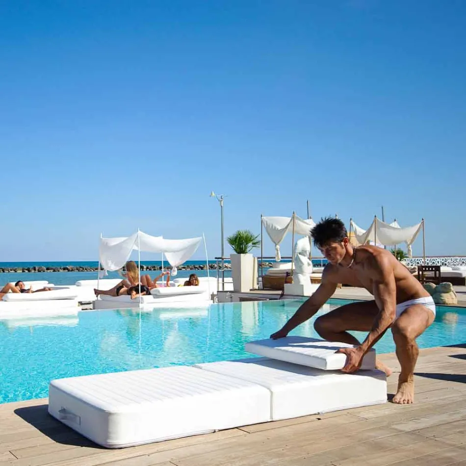 Fauteuil flottant Trona design blanc luxe, made in Italy Viadurini