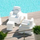 Fauteuil flottant Trona design blanc luxe, made in Italy Viadurini