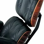 Fauteuil pivotant recouvert de cuir avec repose-pieds Made in Italy - Maestrale Viadurini