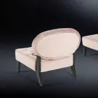 fauteuil de velours rembourré travaillé capitonnè Elizabeth Viadurini