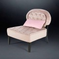 Fauteuil capitonné en velour Elizabeth