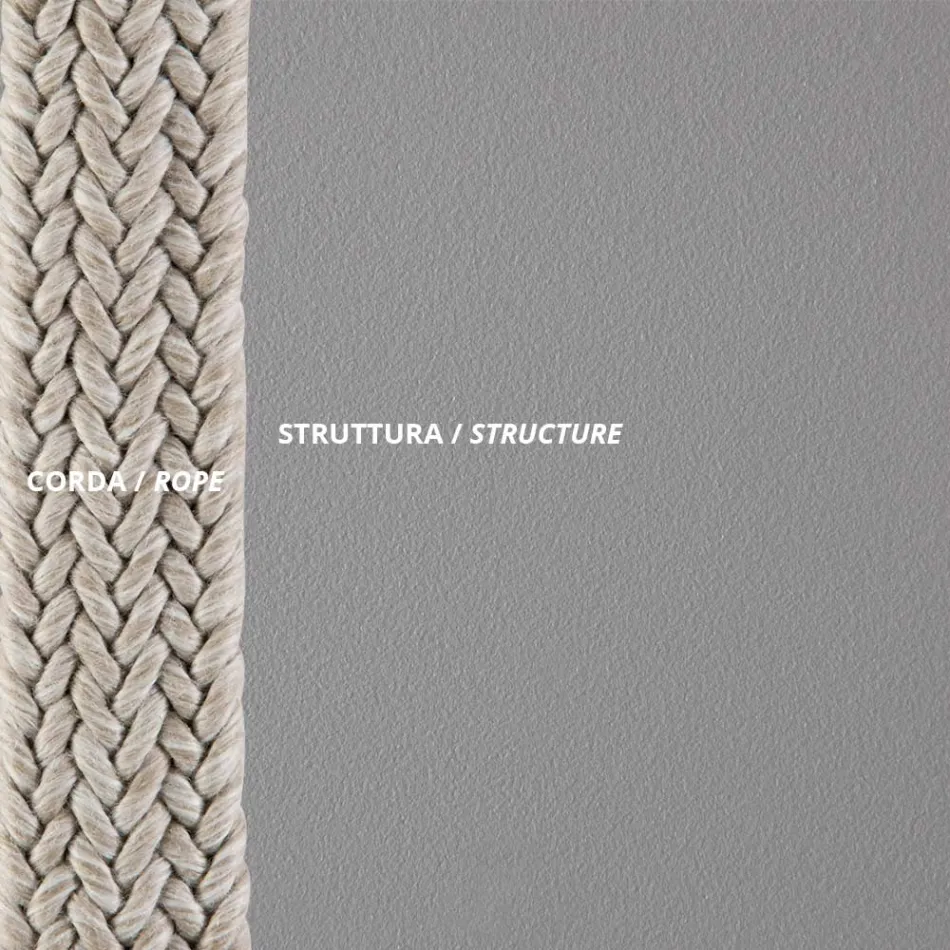 Fauteuil de jardin empilable en acier et corde Made in Italy 2 pièces - Ragnar Viadurini