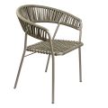 Fauteuil de jardin empilable en acier et corde Made in Italy 2 pièces - Ragnar