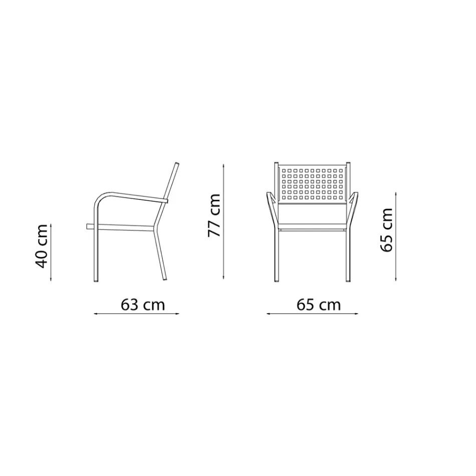 Fauteuil de jardin empilable en acier Made in Italy 2 pièces - Aberdeen Viadurini