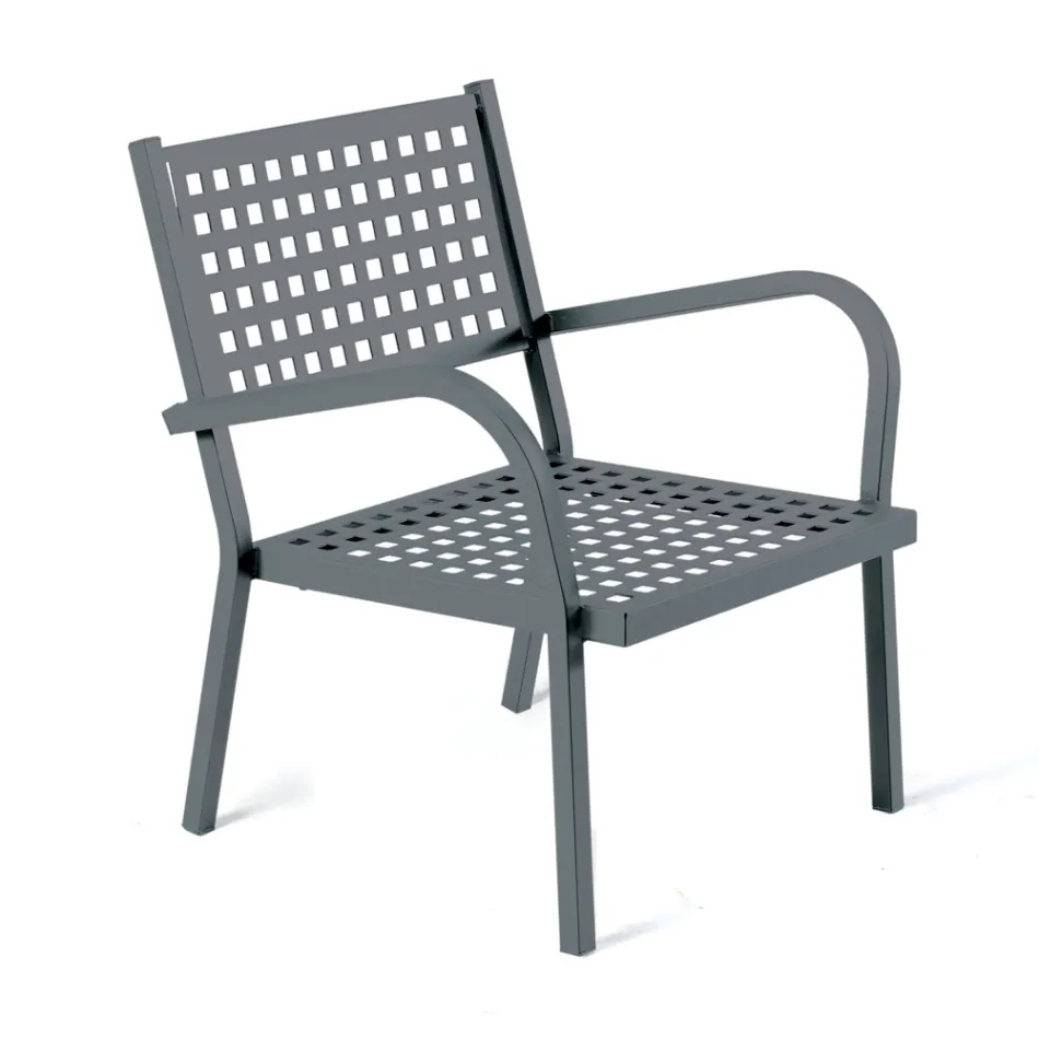 Fauteuil de jardin empilable en acier Made in Italy 2 pièces - Aberdeen Viadurini