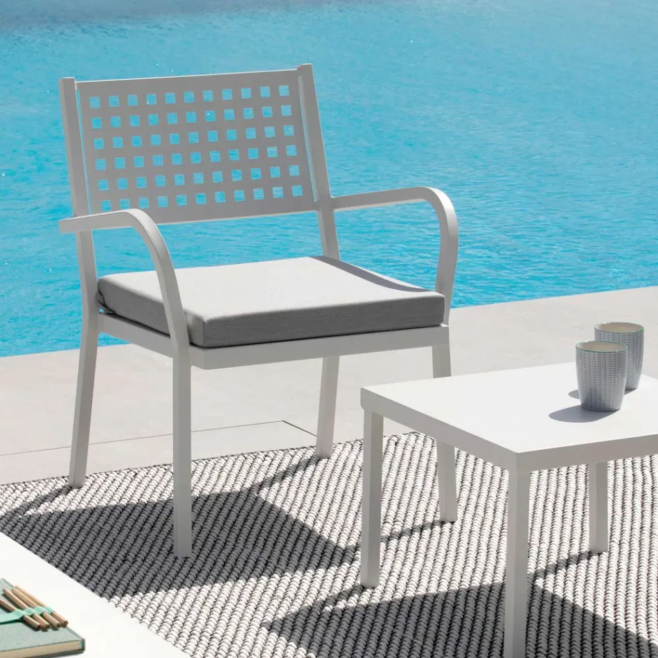 Fauteuil de jardin empilable en acier Made in Italy 2 pièces - Aberdeen Viadurini