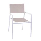 Chaise de jardin empilable en textilène beige et aluminium - Foglio Viadurini