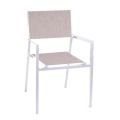Chaise de jardin empilable en textilène beige et aluminium - Foglio