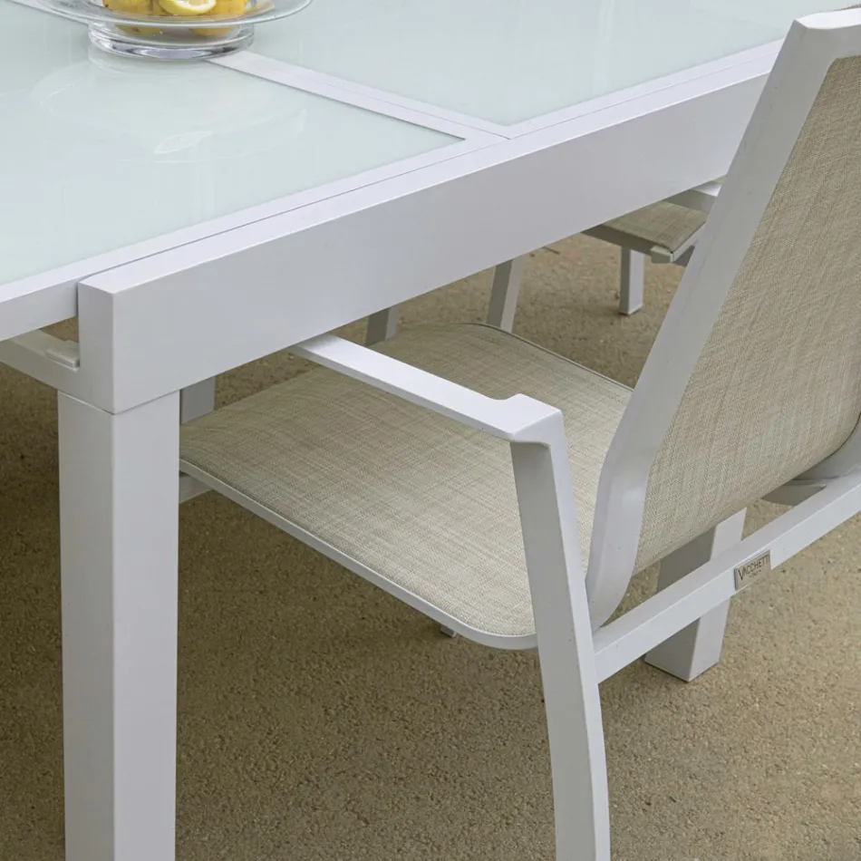 Chaise de jardin empilable en textilène et aluminium - Foglio Viadurini