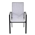 Chaise de jardin empilable en textilène et aluminium - Foglio Viadurini