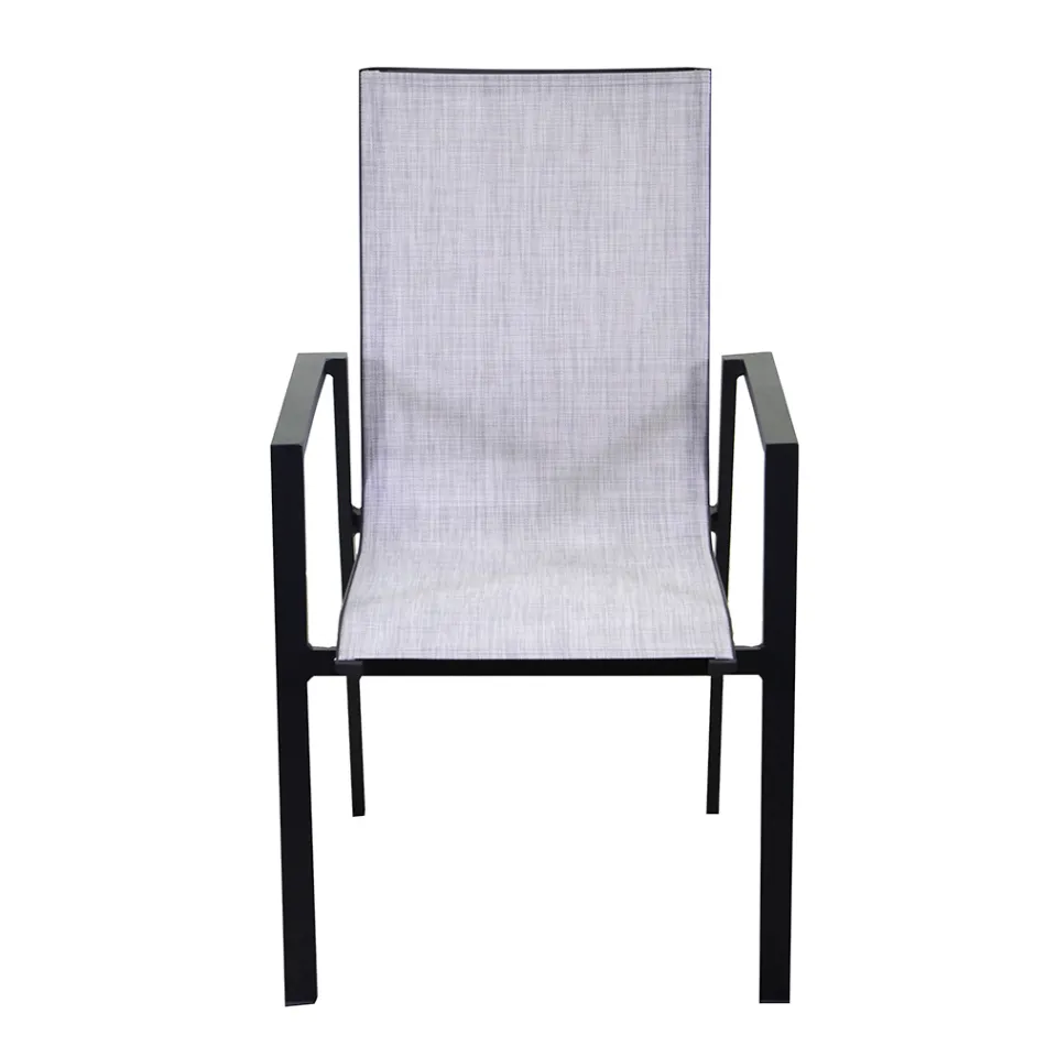 Chaise de jardin empilable en textilène et aluminium - Foglio Viadurini