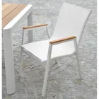 Fauteuil en aluminium et textilène avec accoudoirs en polywood - Diary Viadurini