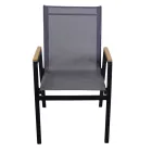 Fauteuil en aluminium et textilène avec accoudoirs en polywood - Diary Viadurini