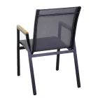 Fauteuil en aluminium et textilène avec accoudoirs en polywood - Diary Viadurini