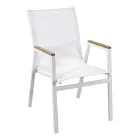 Fauteuil en aluminium et textilène avec accoudoirs en polywood - Diary Viadurini