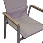 Fauteuil en aluminium et textilène avec accoudoirs en HPL - Righello Viadurini