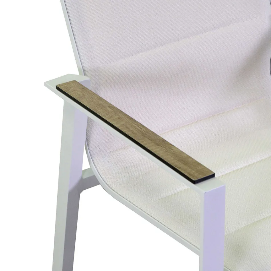 Fauteuil en aluminium et textilène avec accoudoirs en HPL - Righello Viadurini