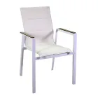 Fauteuil en aluminium et textilène avec accoudoirs en HPL - Righello Viadurini