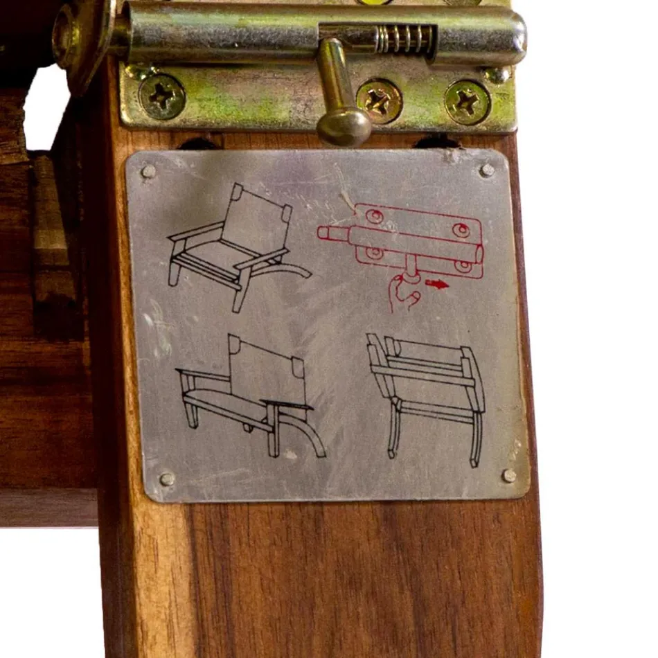 Fauteuil en bois d'acacia et tissu mélange coton/polyester - Bottega Viadurini