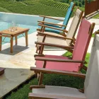 Fauteuil en bois d'acacia et tissu mélange coton/polyester - Bottega Viadurini