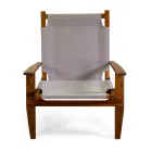 Fauteuil en bois d'acacia et tissu mélange coton/polyester - Bottega Viadurini