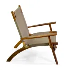 Fauteuil en bois d'acacia et tissu mélangé coton/polyester - Bottega Viadurini
