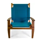 Fauteuil en bois d'acacia et tissu mélange coton/polyester - Bottega Viadurini