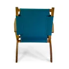 Fauteuil en bois d'acacia et tissu mélange coton/polyester - Bottega Viadurini
