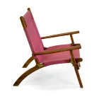 Fauteuil en bois d'acacia et tissu mélange coton/polyester - Bottega Viadurini