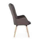 Fauteuil design en bois de hêtre et velours vert ou gris - Gilly Viadurini
