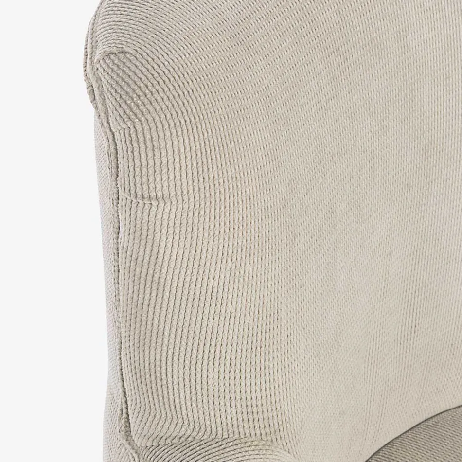 Fauteuil Pin et Assise Effet Velours Coste 4 Finitions - Molly Viadurini