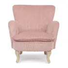 Fauteuil Pin et Assise Effet Velours Coste 4 Finitions - Molly Viadurini