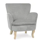 Fauteuil Pin et Assise Effet Velours Coste 4 Finitions - Molly Viadurini