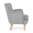 Fauteuil Pin et Assise Effet Velours Coste 4 Finitions - Molly Viadurini