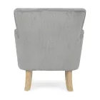 Fauteuil Pin et Assise Effet Velours Coste 4 Finitions - Molly Viadurini