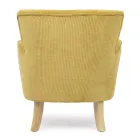 Fauteuil Pin et Assise Effet Velours Coste 4 Finitions - Molly Viadurini