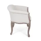 Siège de fauteuil en bois en lin naturel et coton Design classique - Katen Viadurini