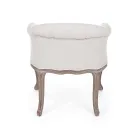 Siège de fauteuil en bois en lin naturel et coton Design classique - Katen Viadurini