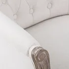 Siège de fauteuil en bois en lin naturel et coton Design classique - Katen Viadurini